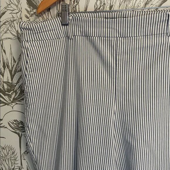 Hilary Radley XXL Navy and White Striped Trousers pants Ankle Cropped - Picture 3 of 4